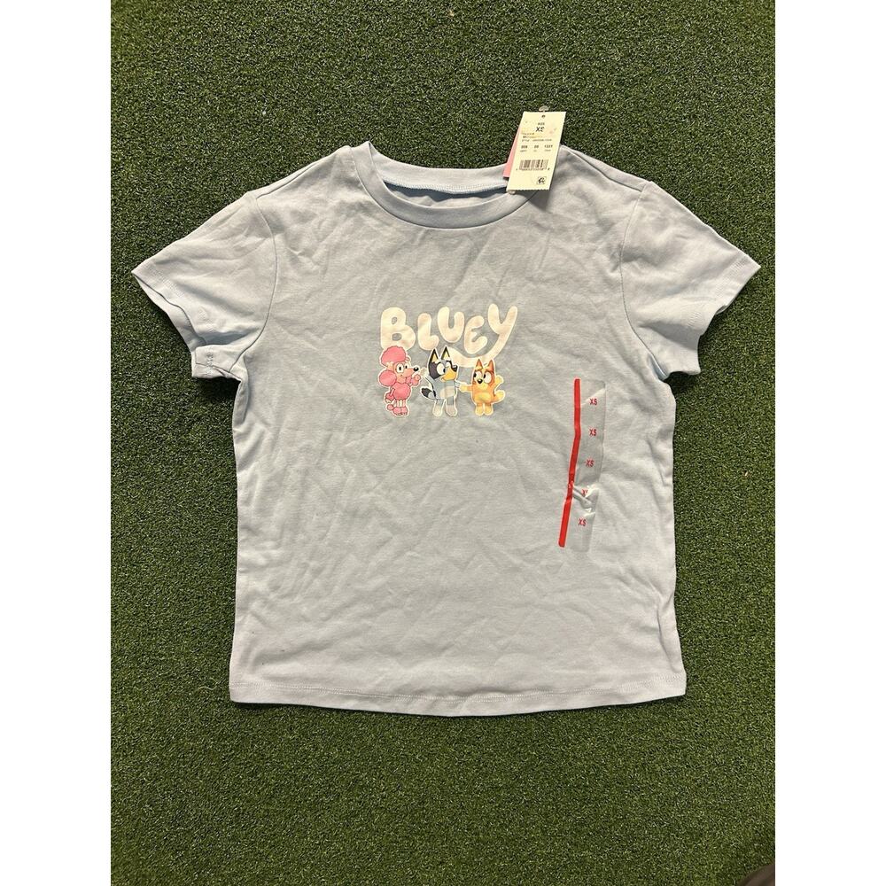 NWT !!!bluey light blue t-shirt size XS girls